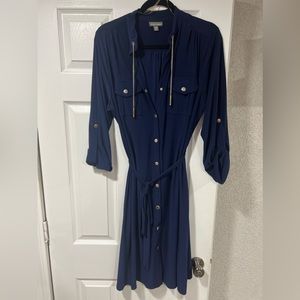 Roz & Ali size 14 navy blue 3/4 sleeve dress
